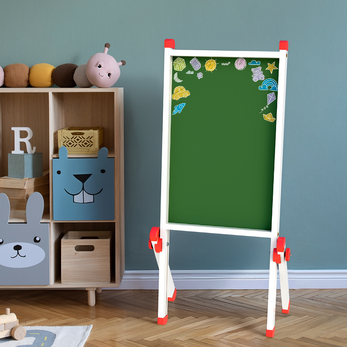 Lousa Quadro Verde Cavalete Infantil Articulado + Giz Colorido e Apagador