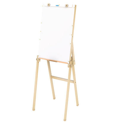 Flip Chart Lousa Quadro Branco Dobrável MDF Carvalho