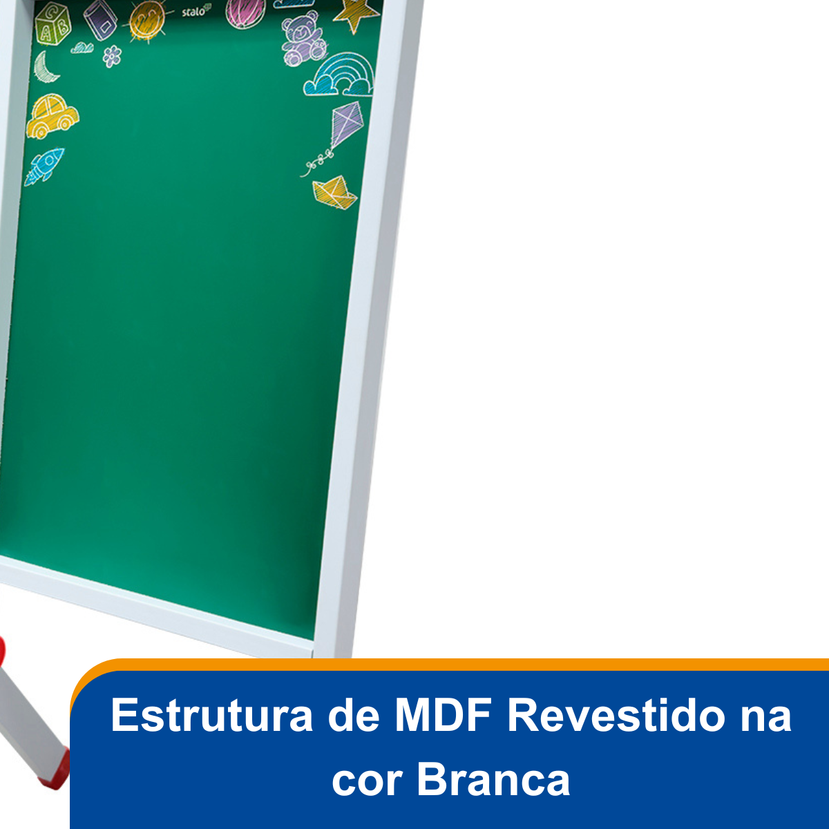 Lousa Quadro Verde Cavalete Infantil Articulado + Giz Colorido e Apagador
